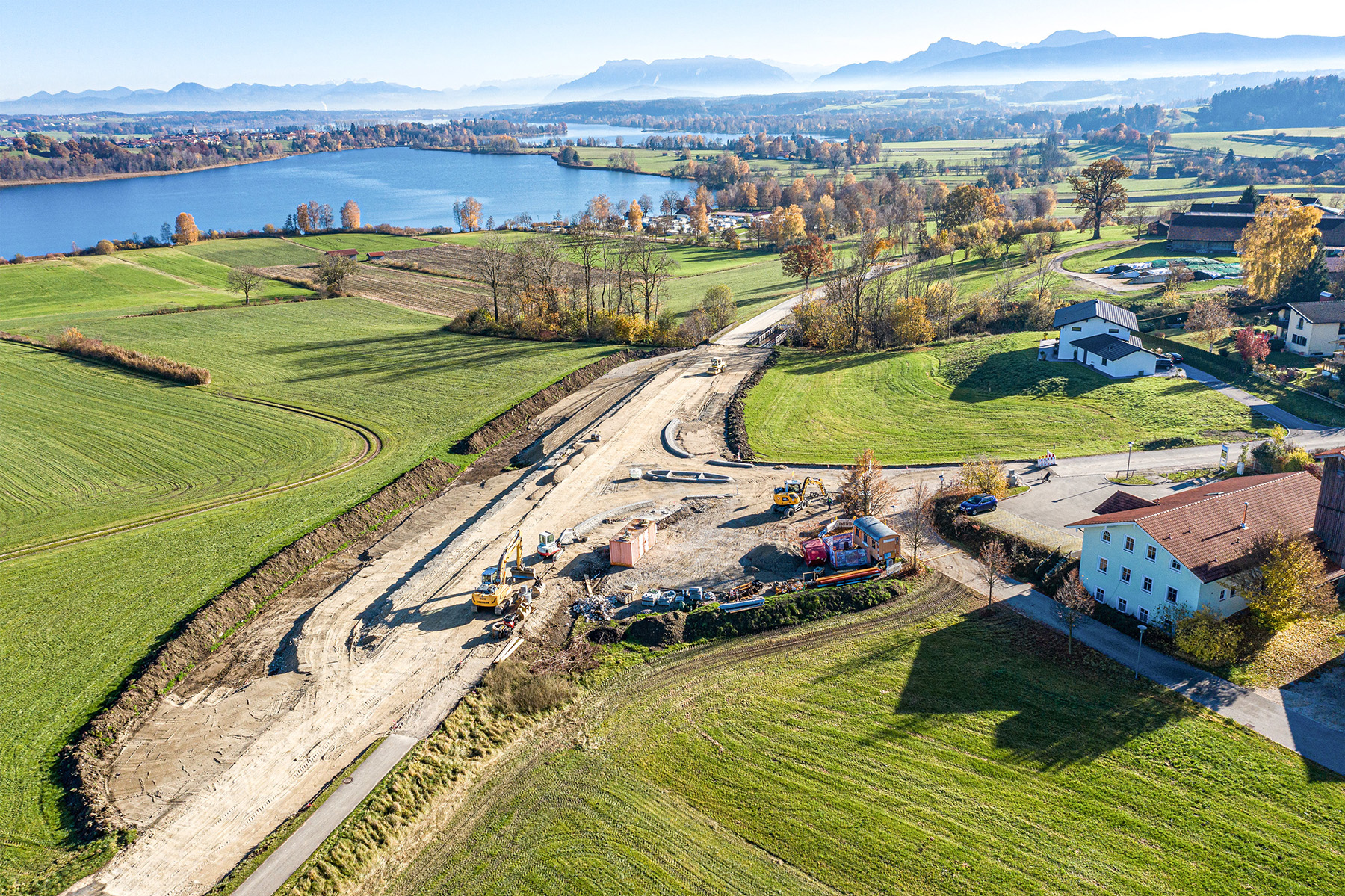 Straßenbau, Taching am See - Road and bridge construction