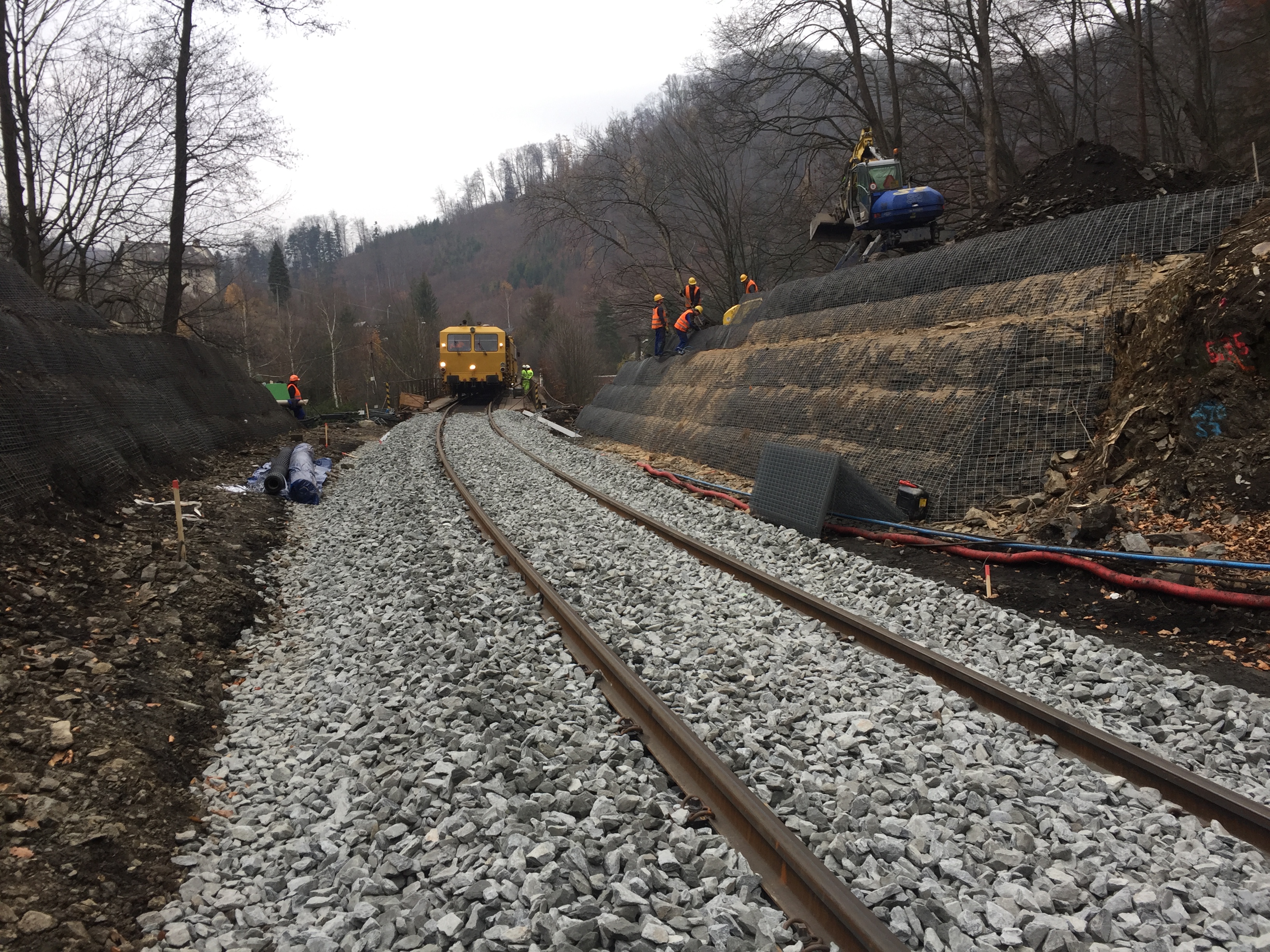 Sanace skalního zářezu Hrubá Voda – Domašov  - Railway construction