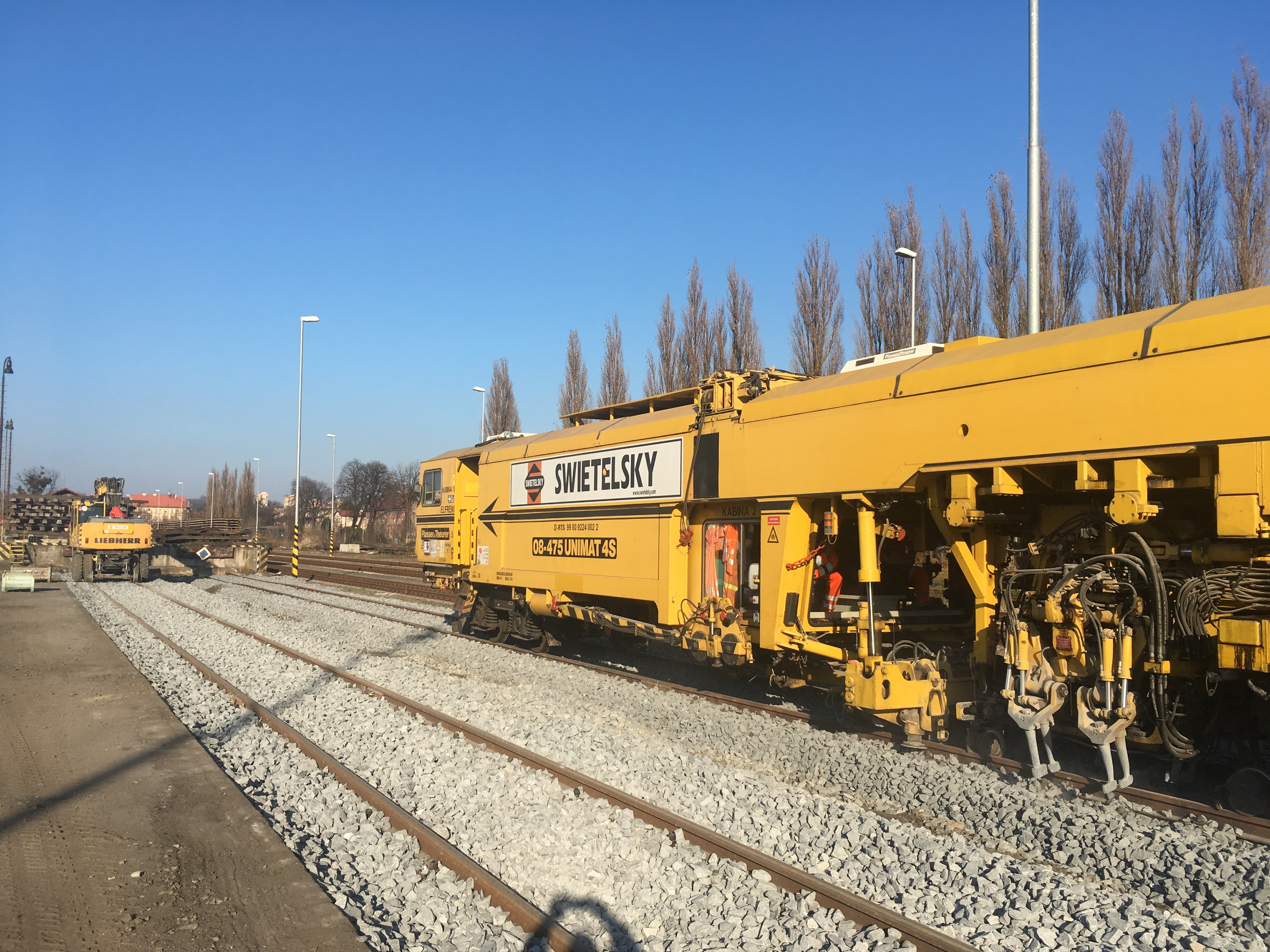 Oprava kolejí v žel. stanici Český Těšín  - Railway construction