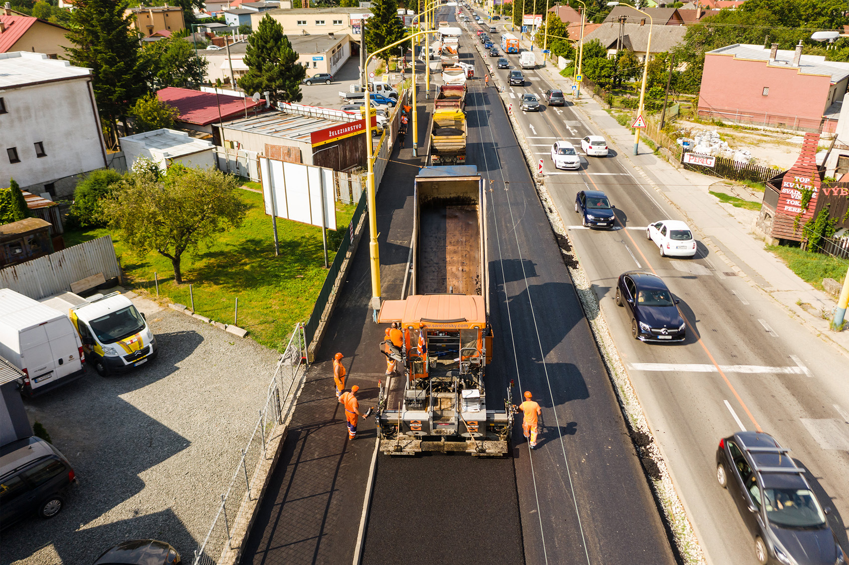 Výstavba ciest, Prešov-Lipník - Road and bridge construction