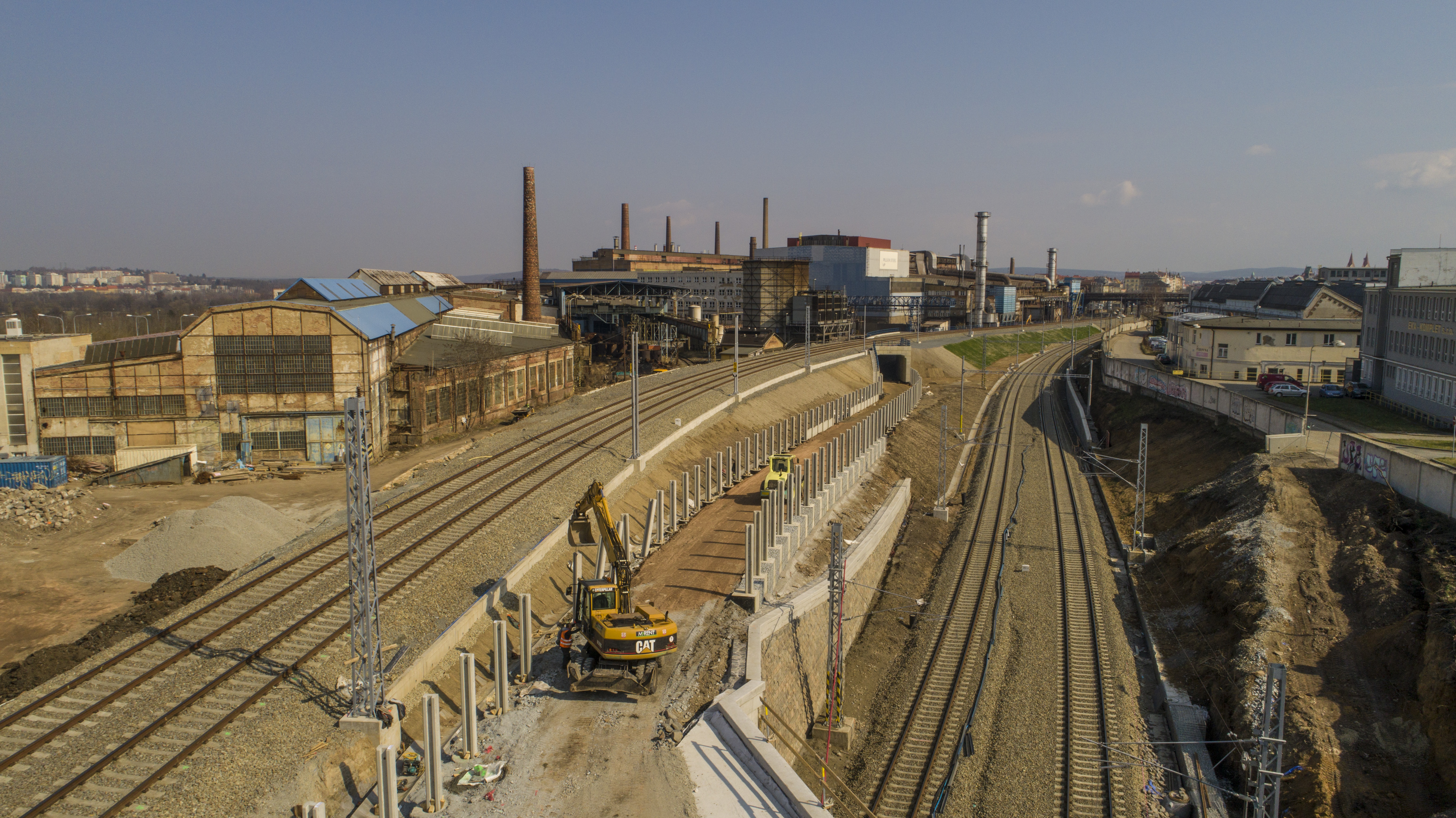 Uzel Plzeň, 3. stavba – přesmyk domažlické trati - Railway construction