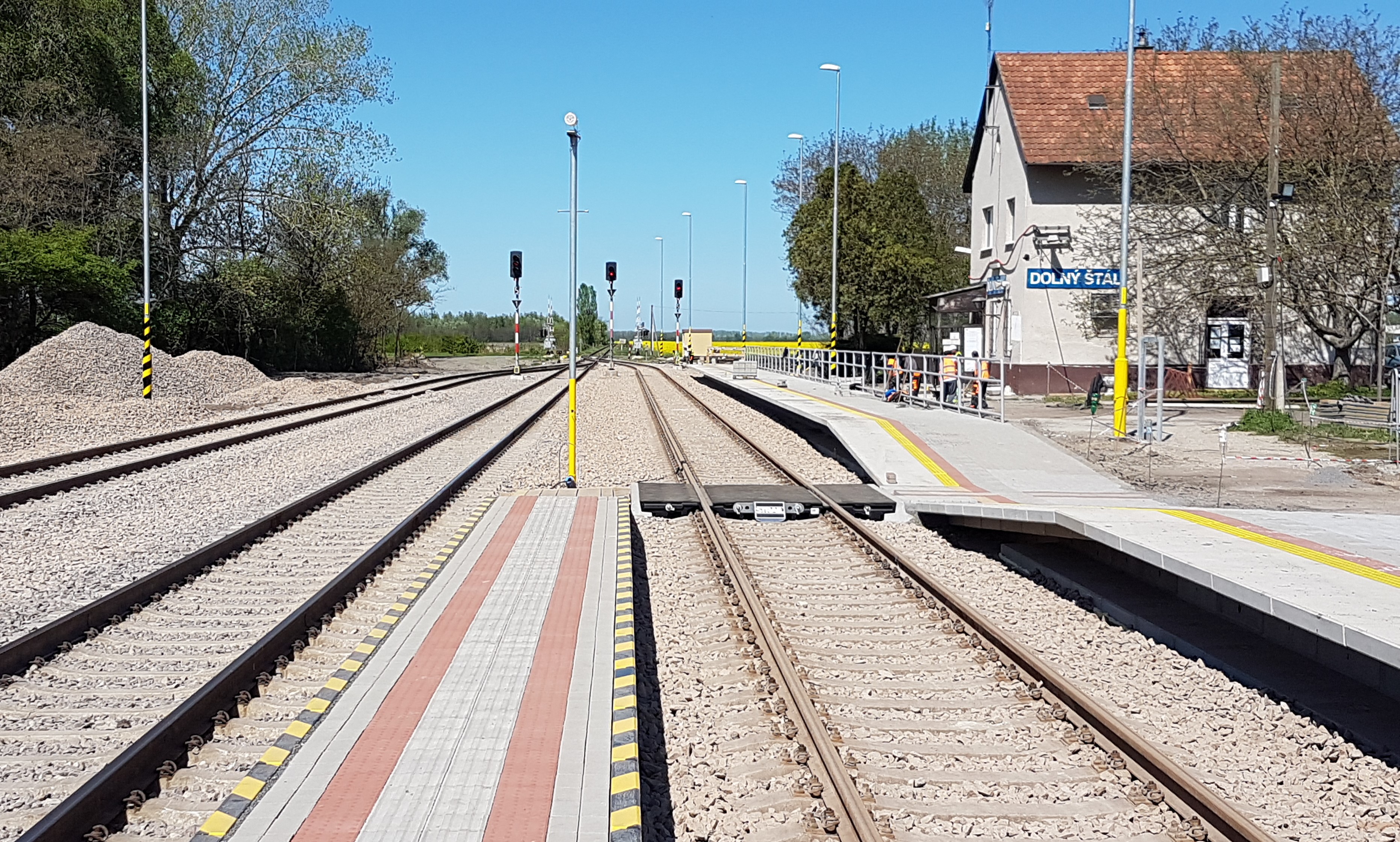 ŽST Dolný Štál, predĺženie staničných koľají - Railway construction